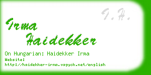 irma haidekker business card